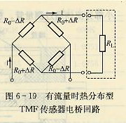 有流量时热分布型TMF传感器电桥回路